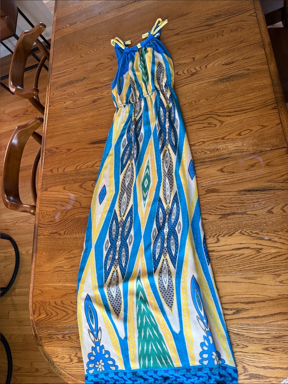 Jade Blue, Yellow & Green Printed Maxi Dress